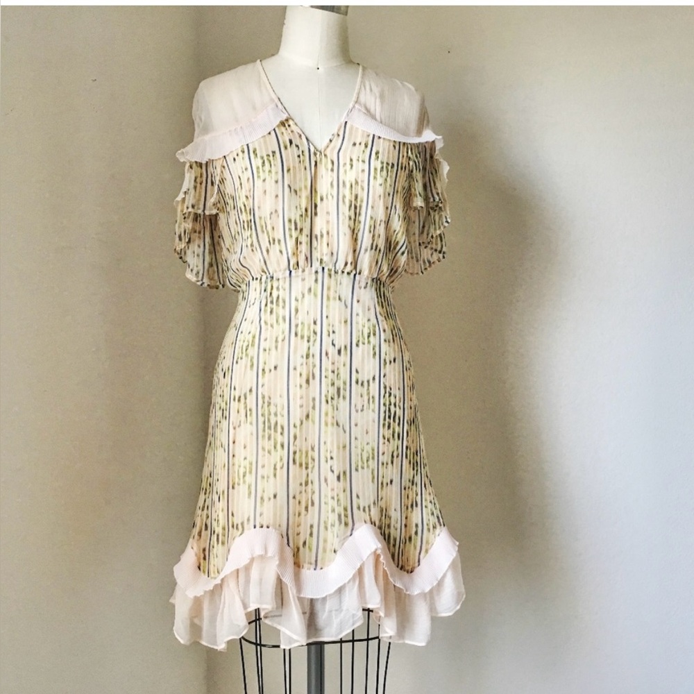 Stevie May “Sunder” Dress – Sheer Pleated Yoke Mini – Size S
